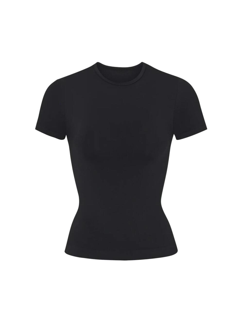 SKIMS Soft Smoothing Seamless T-Shirt in Onyx, Size S NWT